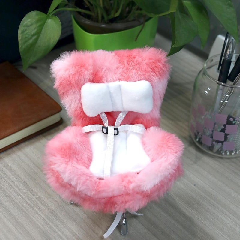 Walant Doll Car Seat Compatible with Labubu, Chair for 10-17cm Dolls - Adjustable Safety Strap, Air Vent Clip & Desktop Stand, Soft Cushion, Cute Car Ornament Gift for Collectors & Fans (Red Ombre) - Image 2
